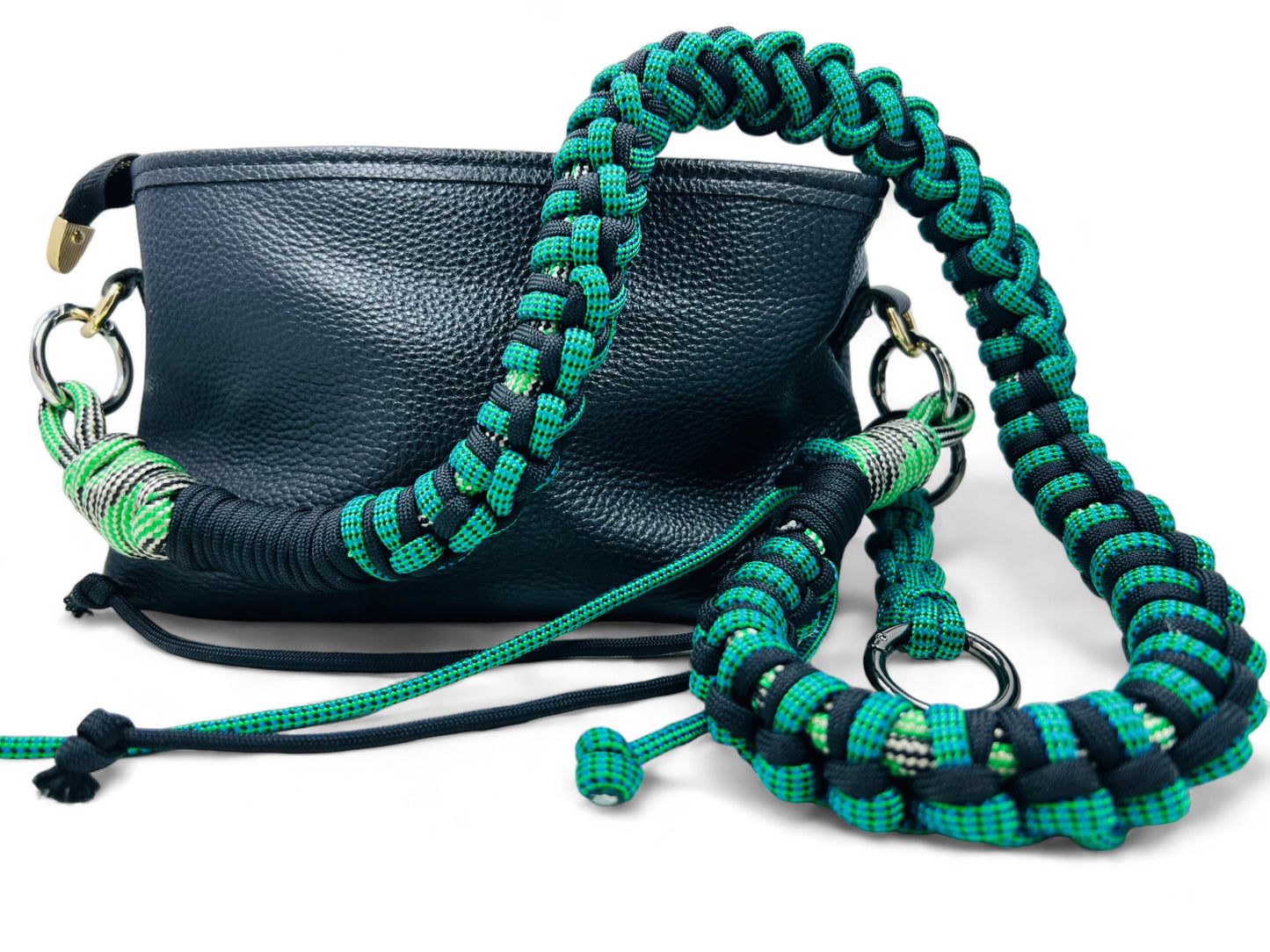 48" Green/Black Paracord Purse Strap