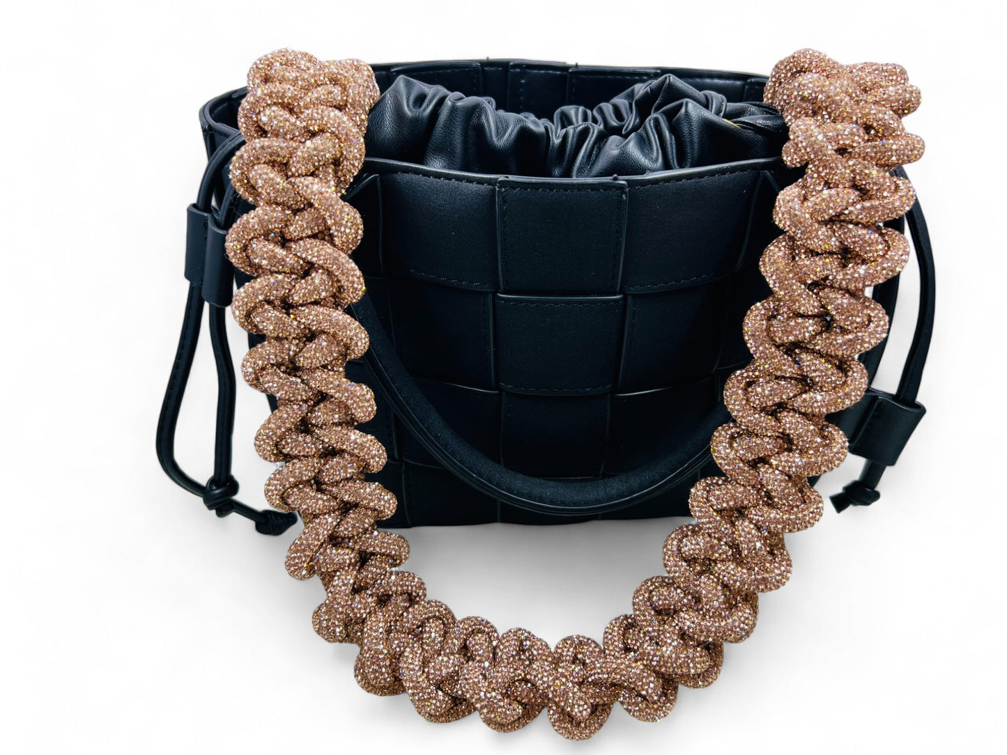 30" Rose Gold Rhinestone Purse Strap