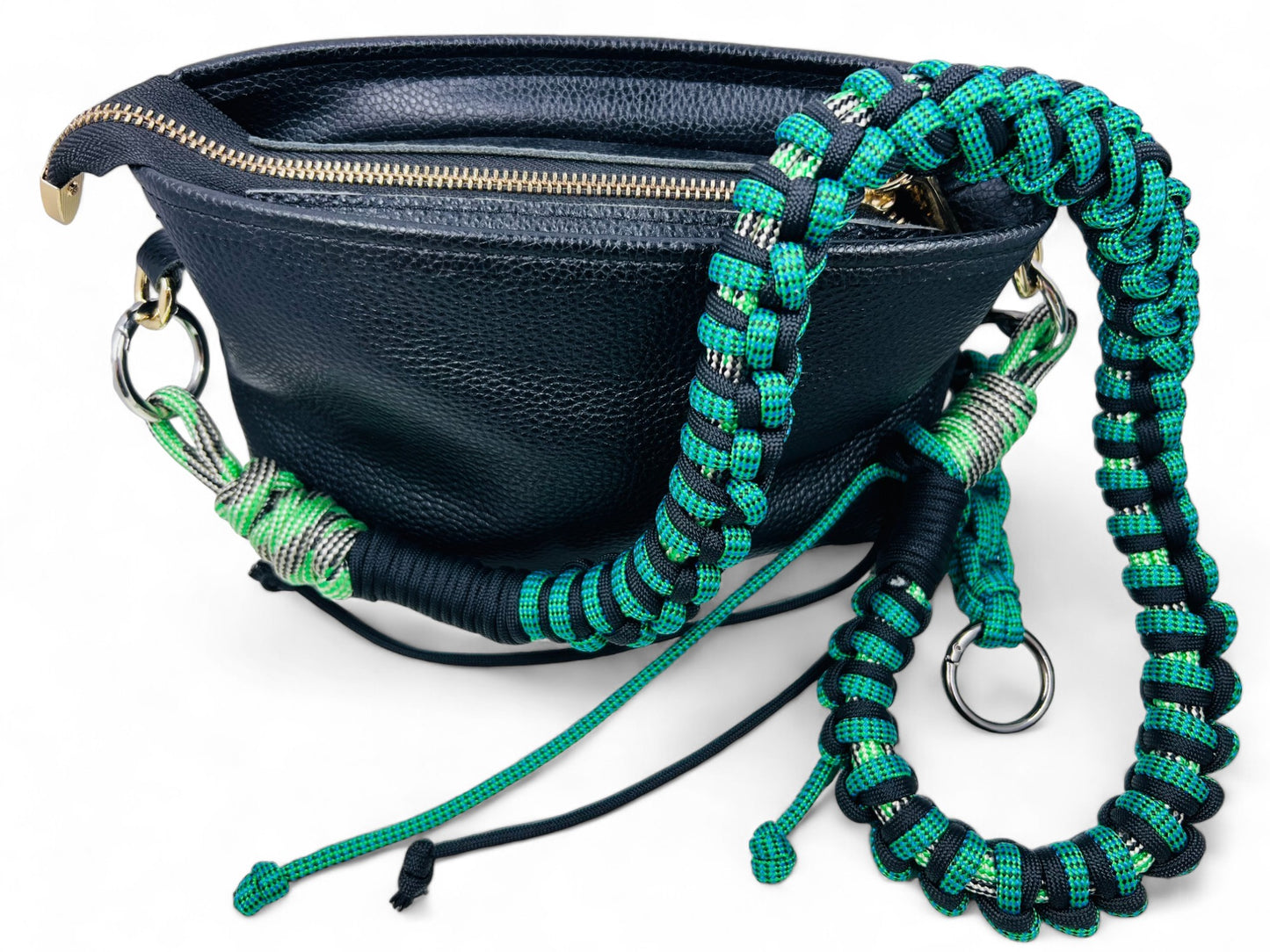 48" Green/Black Paracord Purse Strap